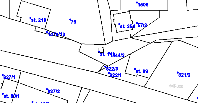 Parcela st. 141 v KÚ Maršov u Veverské Bítýšky, Katastrální mapa