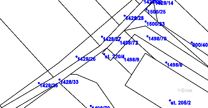 Parcela st. 220/1 v KÚ Maršov u Veverské Bítýšky, Katastrální mapa