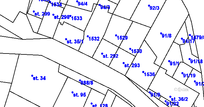 Parcela st. 292 v KÚ Maršov u Veverské Bítýšky, Katastrální mapa
