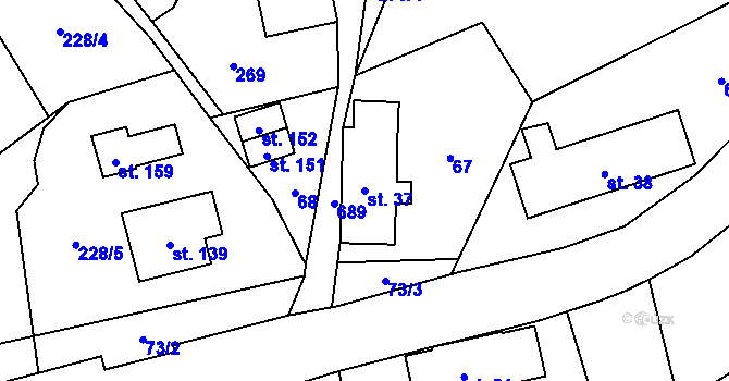 Parcela st. 37 v KÚ Maršov u Úpice, Katastrální mapa