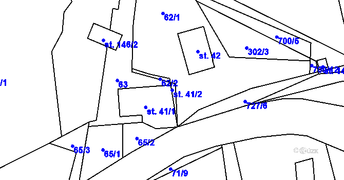 Parcela st. 41/2 v KÚ Maršov u Úpice, Katastrální mapa