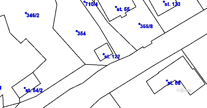Parcela st. 122 v KÚ Maršov u Úpice, Katastrální mapa