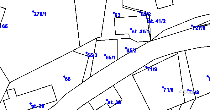 Parcela st. 65/1 v KÚ Maršov u Úpice, Katastrální mapa