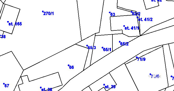 Parcela st. 65/3 v KÚ Maršov u Úpice, Katastrální mapa