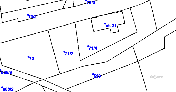 Parcela st. 71/4 v KÚ Maršov u Úpice, Katastrální mapa