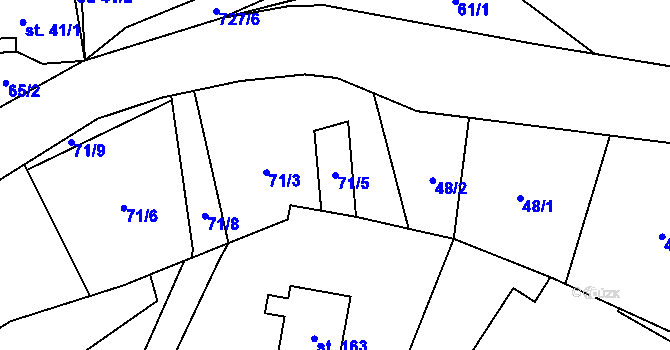 Parcela st. 71/5 v KÚ Maršov u Úpice, Katastrální mapa