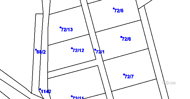 Parcela st. 72/1 v KÚ Maršovice u Benešova, Katastrální mapa