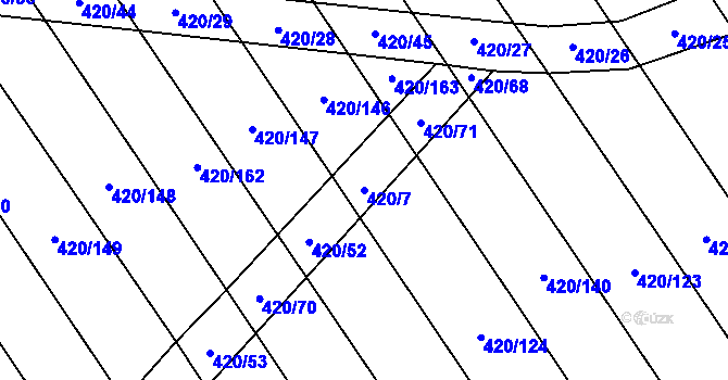 Parcela st. 420/7 v KÚ Maršovice u Benešova, Katastrální mapa