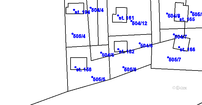 Parcela st. 504/5 v KÚ Maršovice u Benešova, Katastrální mapa