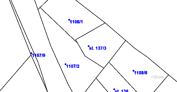 Parcela st. 137/3 v KÚ Maršovice u Benešova, Katastrální mapa