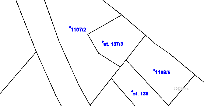 Parcela st. 137/4 v KÚ Maršovice u Benešova, Katastrální mapa