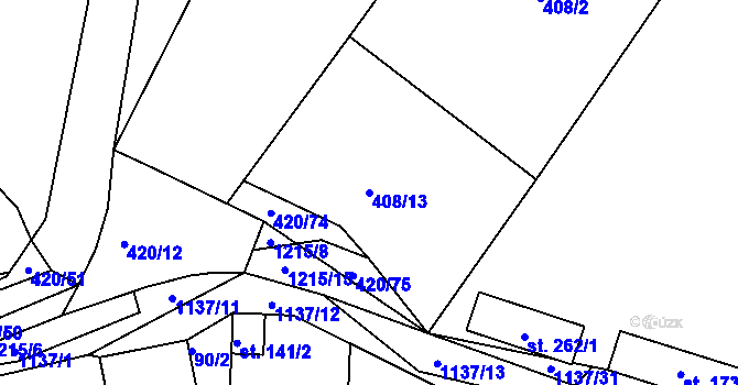Parcela st. 408/13 v KÚ Maršovice u Benešova, Katastrální mapa