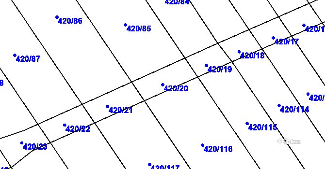 Parcela st. 420/20 v KÚ Maršovice u Benešova, Katastrální mapa