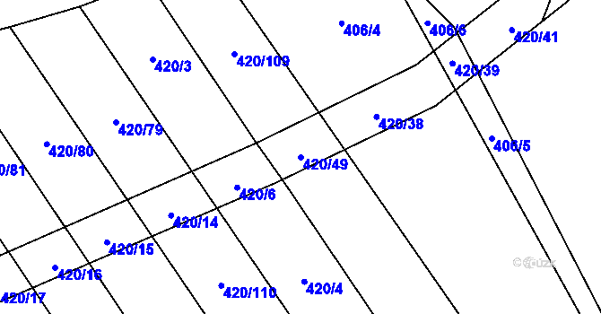 Parcela st. 420/49 v KÚ Maršovice u Benešova, Katastrální mapa