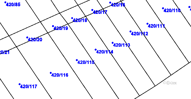 Parcela st. 420/114 v KÚ Maršovice u Benešova, Katastrální mapa