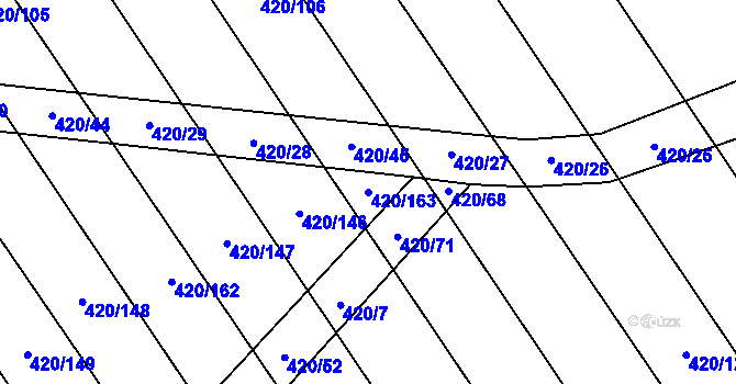 Parcela st. 420/163 v KÚ Maršovice u Benešova, Katastrální mapa
