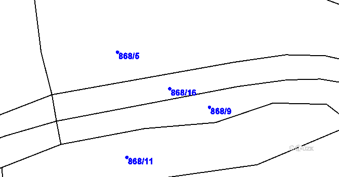 Parcela st. 868/16 v KÚ Maršovice u Benešova, Katastrální mapa