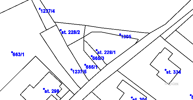 Parcela st. 228/1 v KÚ Dalešice u Jablonce nad Nisou, Katastrální mapa