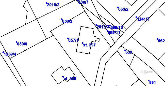 Parcela st. 297 v KÚ Dalešice u Jablonce nad Nisou, Katastrální mapa