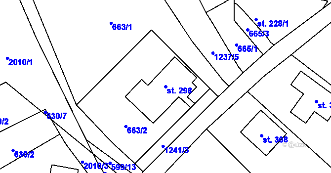 Parcela st. 298 v KÚ Dalešice u Jablonce nad Nisou, Katastrální mapa