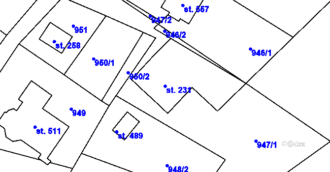 Parcela st. 231 v KÚ Maršovice u Jablonce nad Nisou, Katastrální mapa