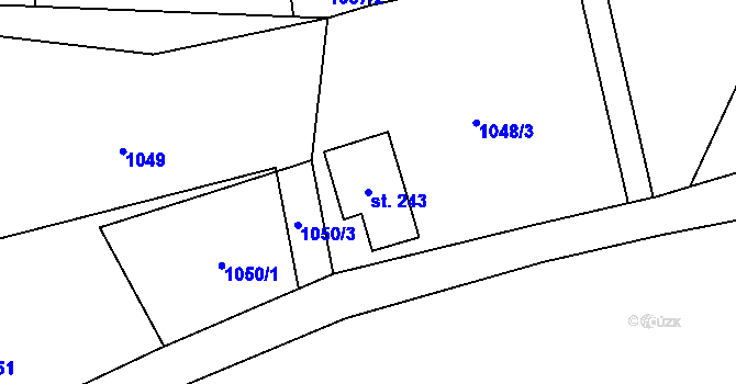 Parcela st. 243 v KÚ Maršovice u Jablonce nad Nisou, Katastrální mapa