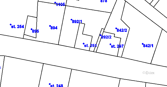 Parcela st. 251 v KÚ Maršovice u Jablonce nad Nisou, Katastrální mapa