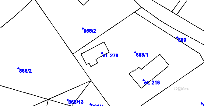 Parcela st. 279 v KÚ Maršovice u Jablonce nad Nisou, Katastrální mapa