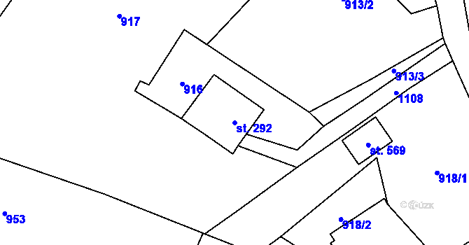 Parcela st. 292 v KÚ Maršovice u Jablonce nad Nisou, Katastrální mapa