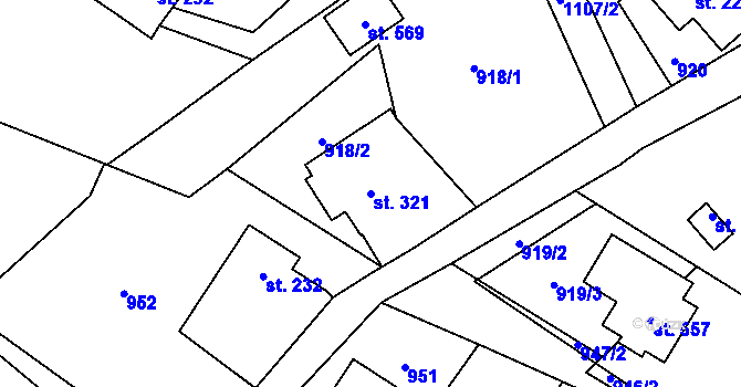 Parcela st. 321 v KÚ Maršovice u Jablonce nad Nisou, Katastrální mapa