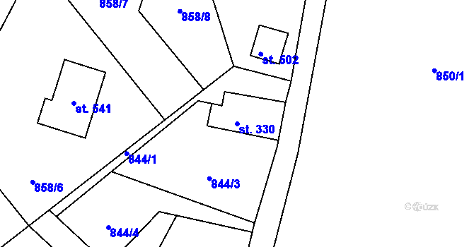 Parcela st. 330 v KÚ Maršovice u Jablonce nad Nisou, Katastrální mapa