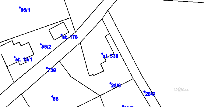 Parcela st. 338 v KÚ Maršovice u Jablonce nad Nisou, Katastrální mapa