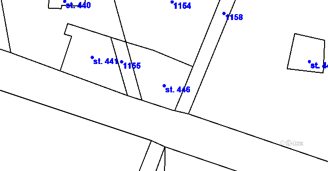 Parcela st. 446 v KÚ Maršovice u Jablonce nad Nisou, Katastrální mapa