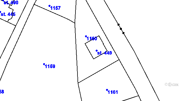 Parcela st. 449 v KÚ Maršovice u Jablonce nad Nisou, Katastrální mapa