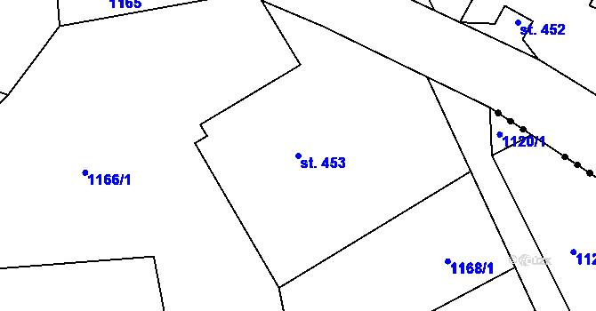 Parcela st. 453 v KÚ Maršovice u Jablonce nad Nisou, Katastrální mapa