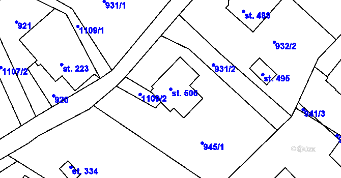 Parcela st. 506 v KÚ Maršovice u Jablonce nad Nisou, Katastrální mapa