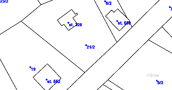 Parcela st. 21/2 v KÚ Maršovice u Jablonce nad Nisou, Katastrální mapa