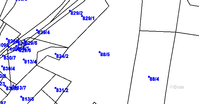 Parcela st. 88/5 v KÚ Maršovice u Jablonce nad Nisou, Katastrální mapa