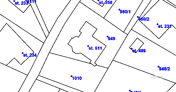 Parcela st. 511 v KÚ Maršovice u Jablonce nad Nisou, Katastrální mapa