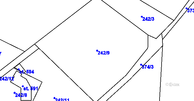 Parcela st. 242/9 v KÚ Maršovice u Jablonce nad Nisou, Katastrální mapa