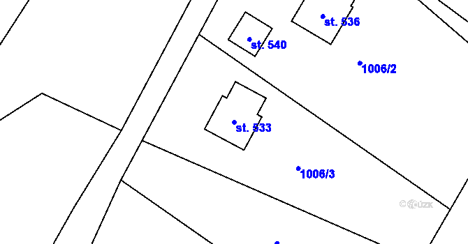 Parcela st. 533 v KÚ Maršovice u Jablonce nad Nisou, Katastrální mapa