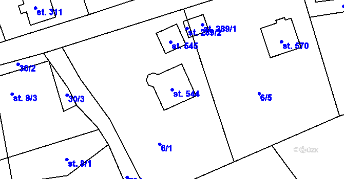 Parcela st. 544 v KÚ Maršovice u Jablonce nad Nisou, Katastrální mapa