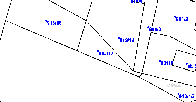 Parcela st. 913/17 v KÚ Maršovice u Jablonce nad Nisou, Katastrální mapa