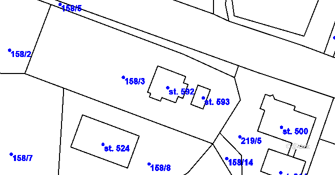 Parcela st. 592 v KÚ Maršovice u Jablonce nad Nisou, Katastrální mapa