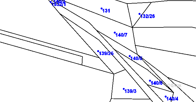 Parcela st. 139/25 v KÚ Martiněves u Libochovic, Katastrální mapa