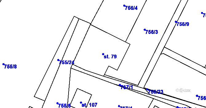 Parcela st. 79 v KÚ Beztahov, Katastrální mapa