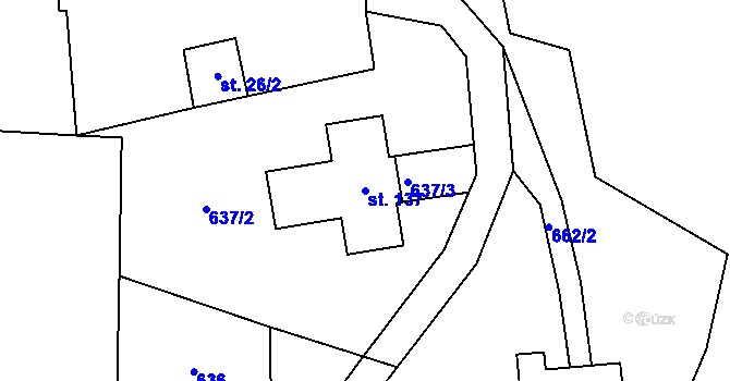 Parcela st. 137 v KÚ Beztahov, Katastrální mapa