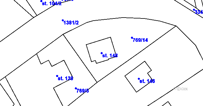 Parcela st. 148 v KÚ Beztahov, Katastrální mapa