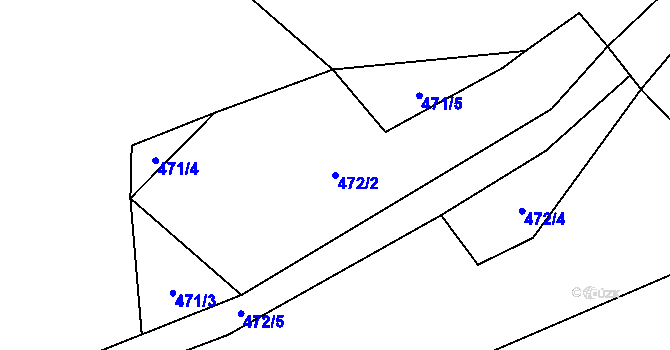 Parcela st. 472/2 v KÚ Beztahov, Katastrální mapa
