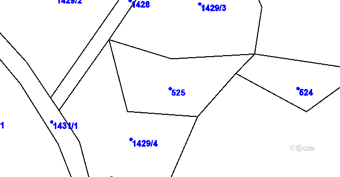 Parcela st. 525 v KÚ Beztahov, Katastrální mapa